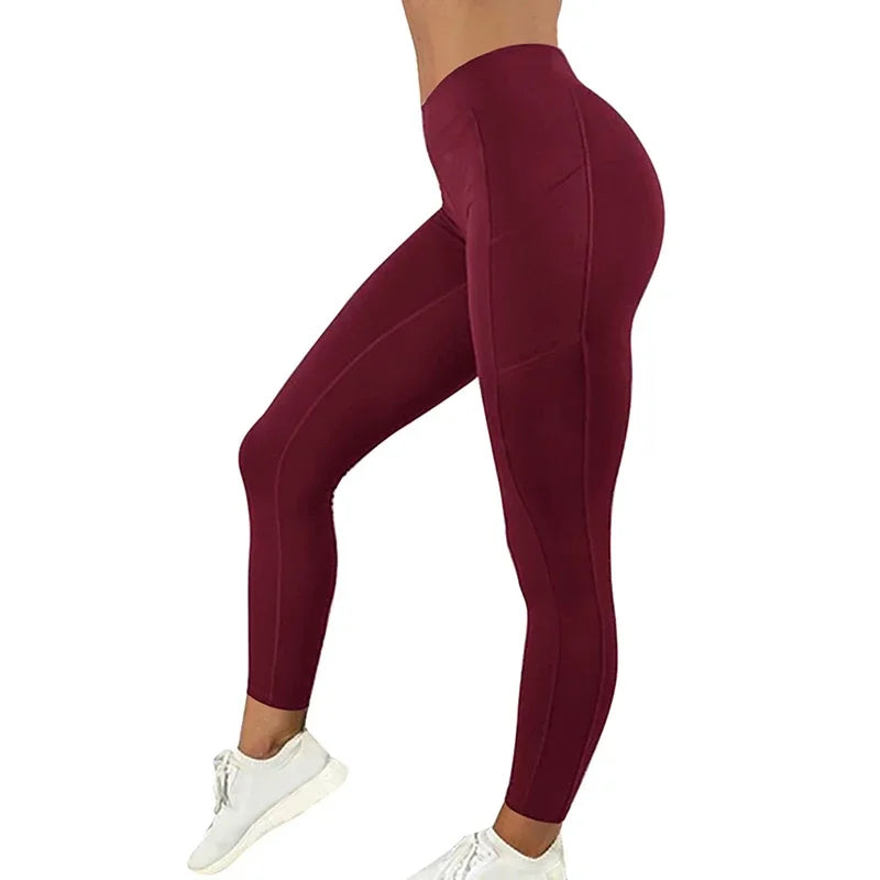 PowerFlex Pocketed Leggings: Plus-Size Sportswear for Women’s Fitness & Yoga