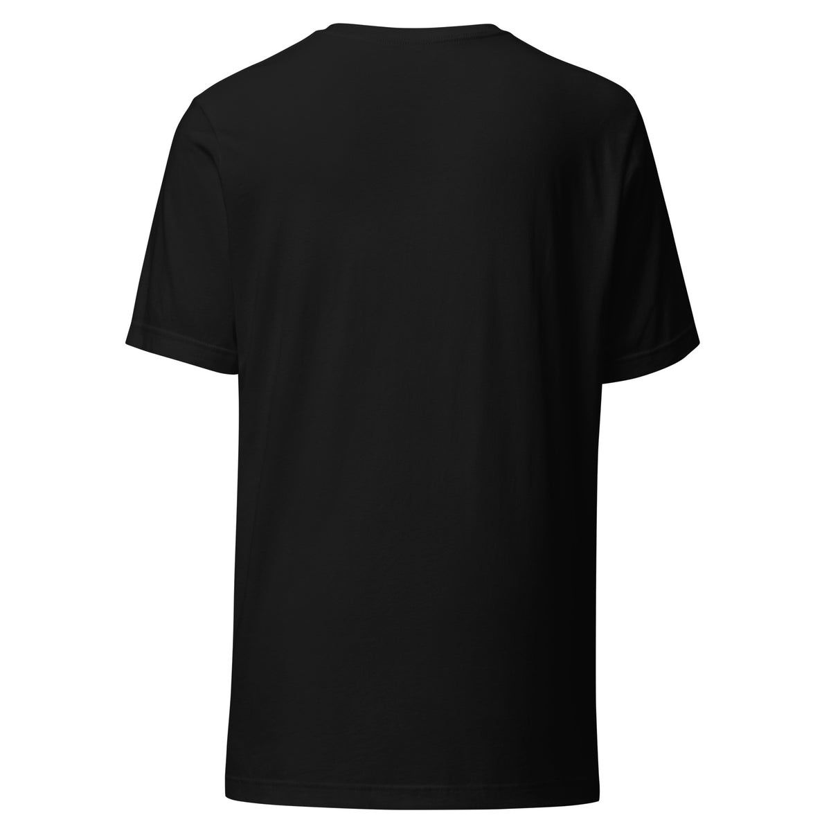 Back view of the black Bella+Canvas Grown Woman Energy Nutrition Facts Tee.