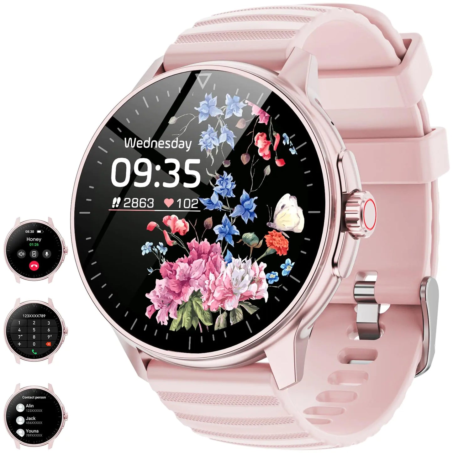 GlowUp Active Smartwatch – Fitness & Wellness Tracker (iOS + Android Compatible)
